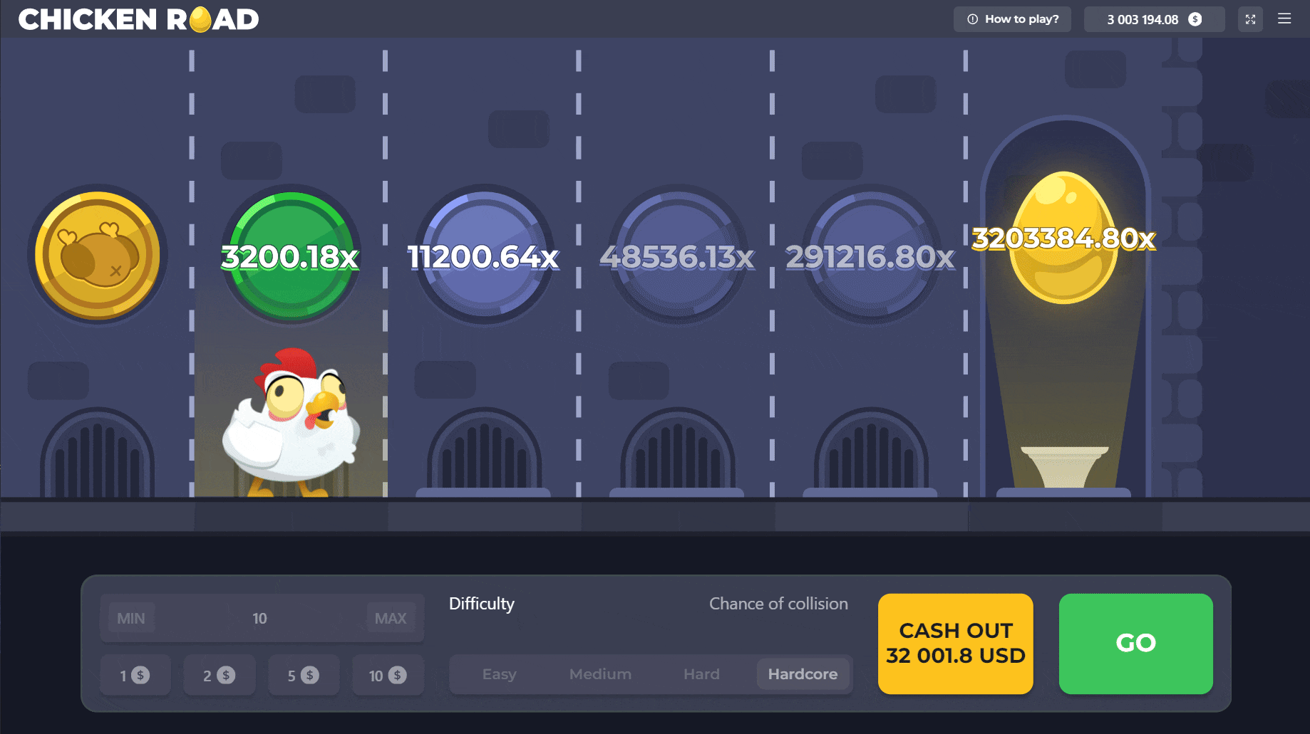 Gameplay di ChickenRoad
